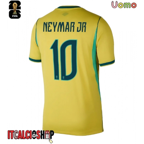 Brasile Neymar Jr #10 Prima Maglia Mondiali 2026 Manica Corta